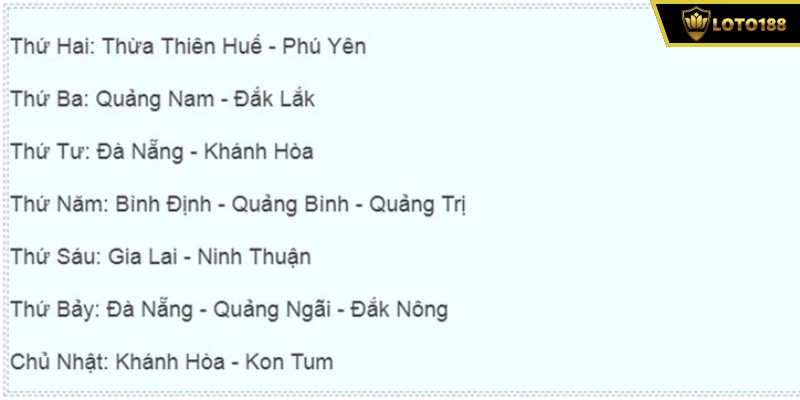 Dưới đây là lịch quay thưởng chi tiết nhất trong tuần của XSKT - miền Trung